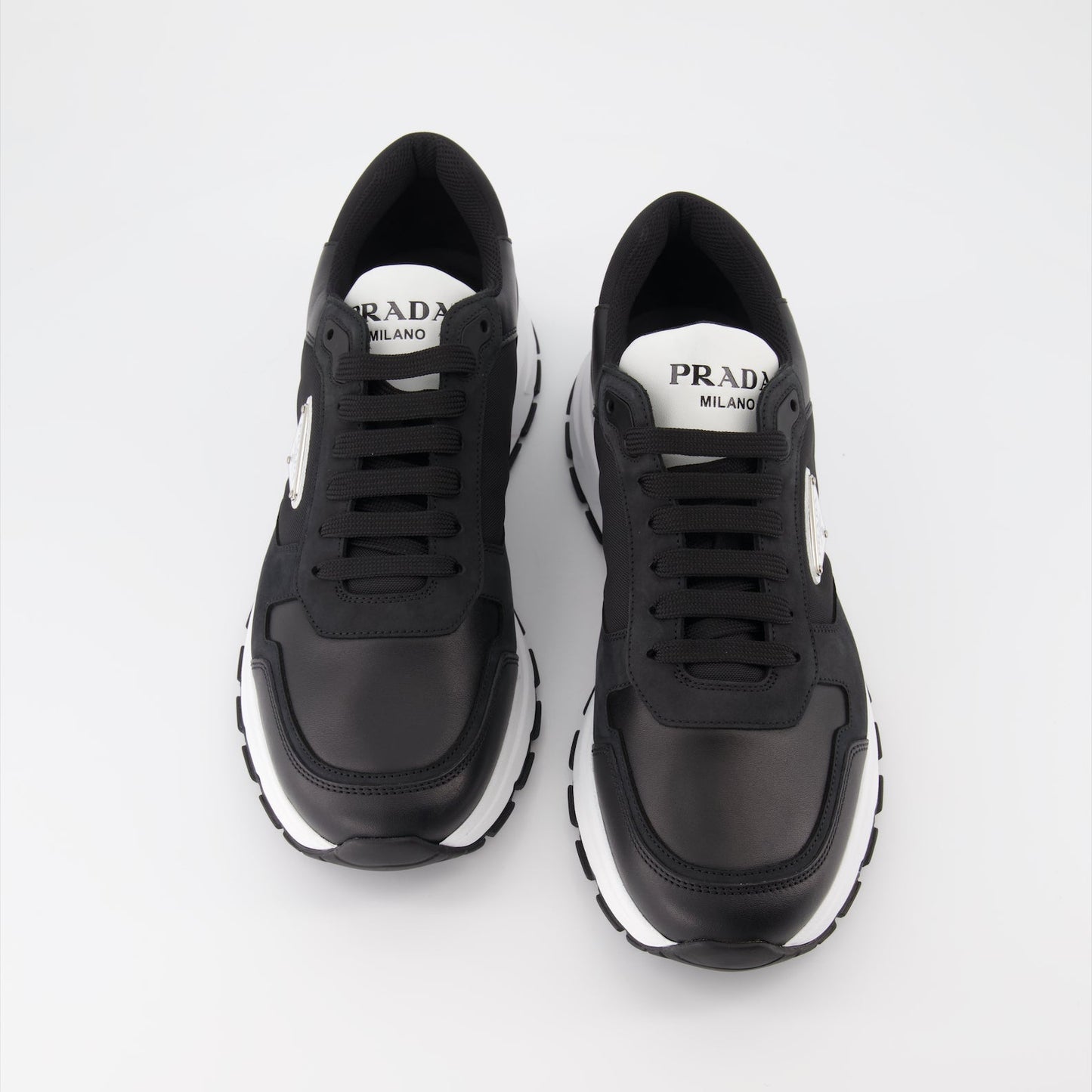 Leather and Re-Nylon Sneakers