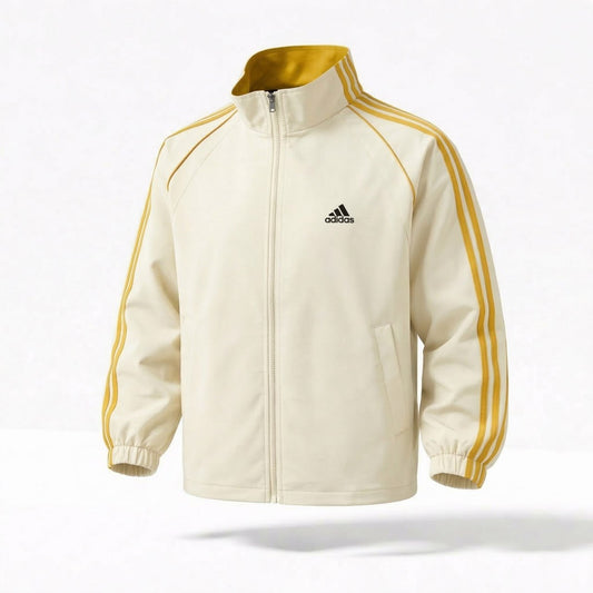 Men's Cream & Yellow Three-Stripe Track Jacket
