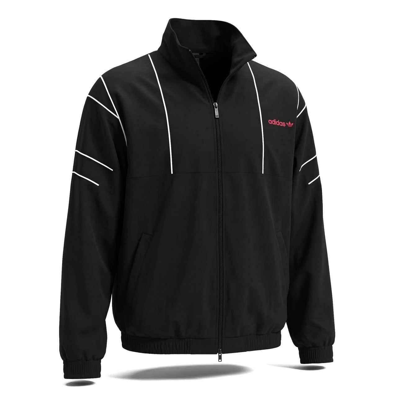 Men's Black Reflective Line Track Jacket