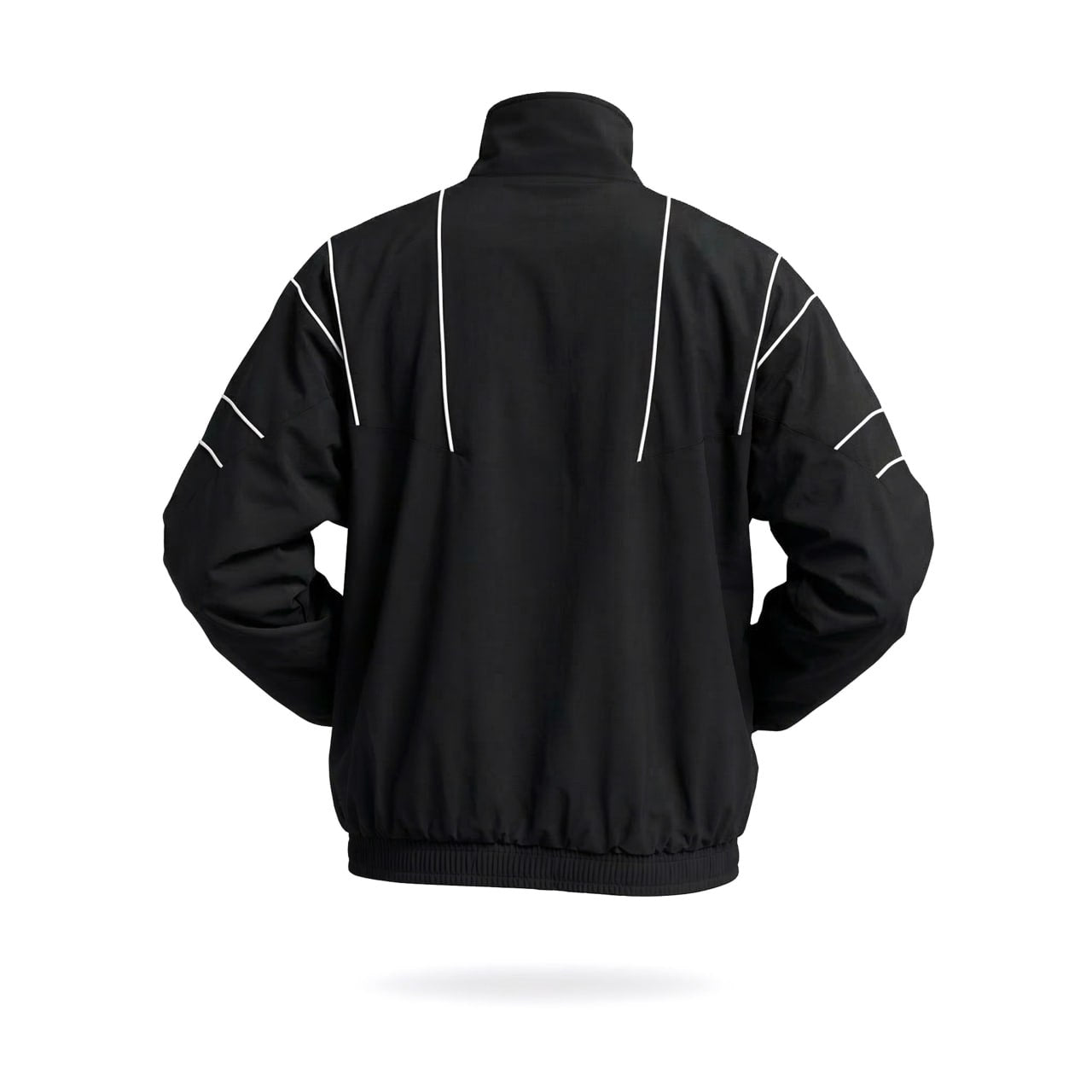Men's Black Reflective Line Track Jacket