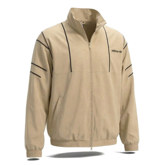 Men's Beige Reflective Line Track Jacket