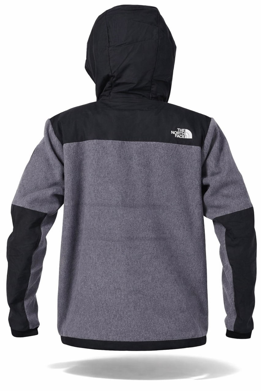 Men’s Hooded Hybrid Fleece Jacket – Grey/Black
