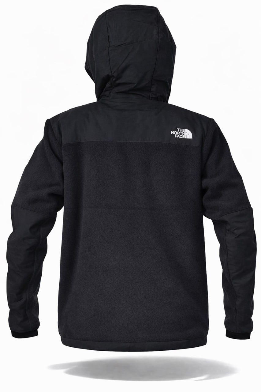 Men’s Hooded Hybrid Fleece Jacket – Black