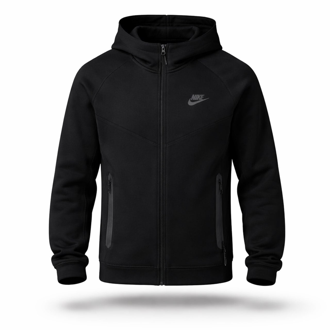 Men’s Tech Fleece Full-Zip Hoodie – Black (Premium Edition)