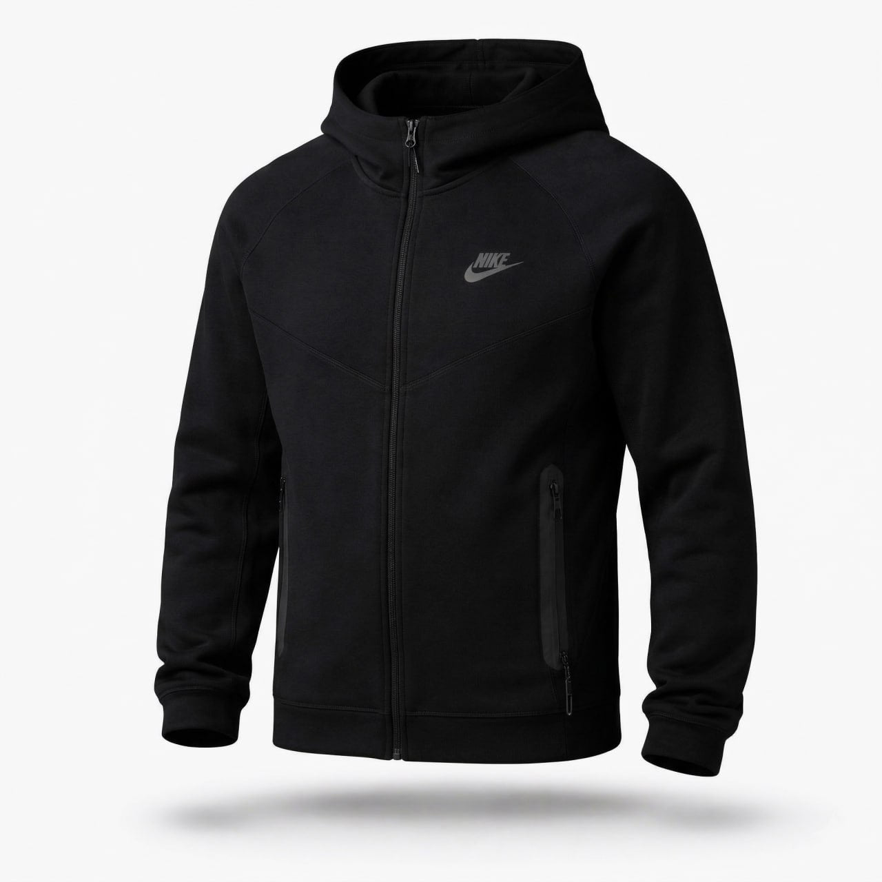 Men’s Tech Fleece Full-Zip Hoodie – Black (Premium Edition)